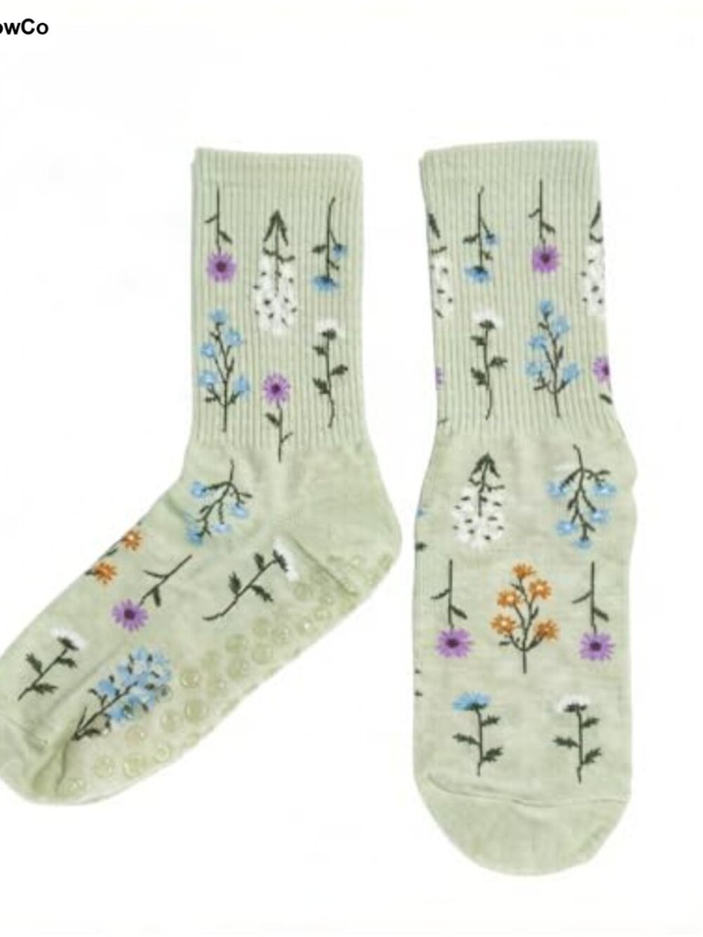 Women's Grip Socks Anti-Skid Cotton Pilates Yoga Preppy Crew